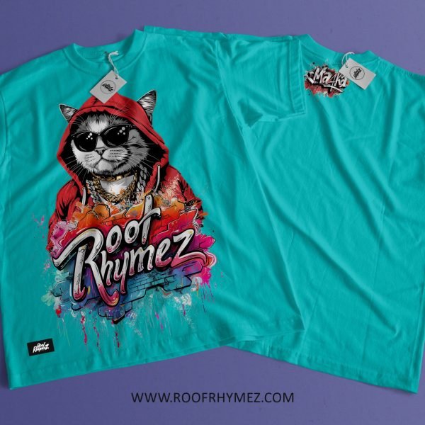 T-SHIRT: "ROOF RHYMEZ MA4KA" - BlueSky